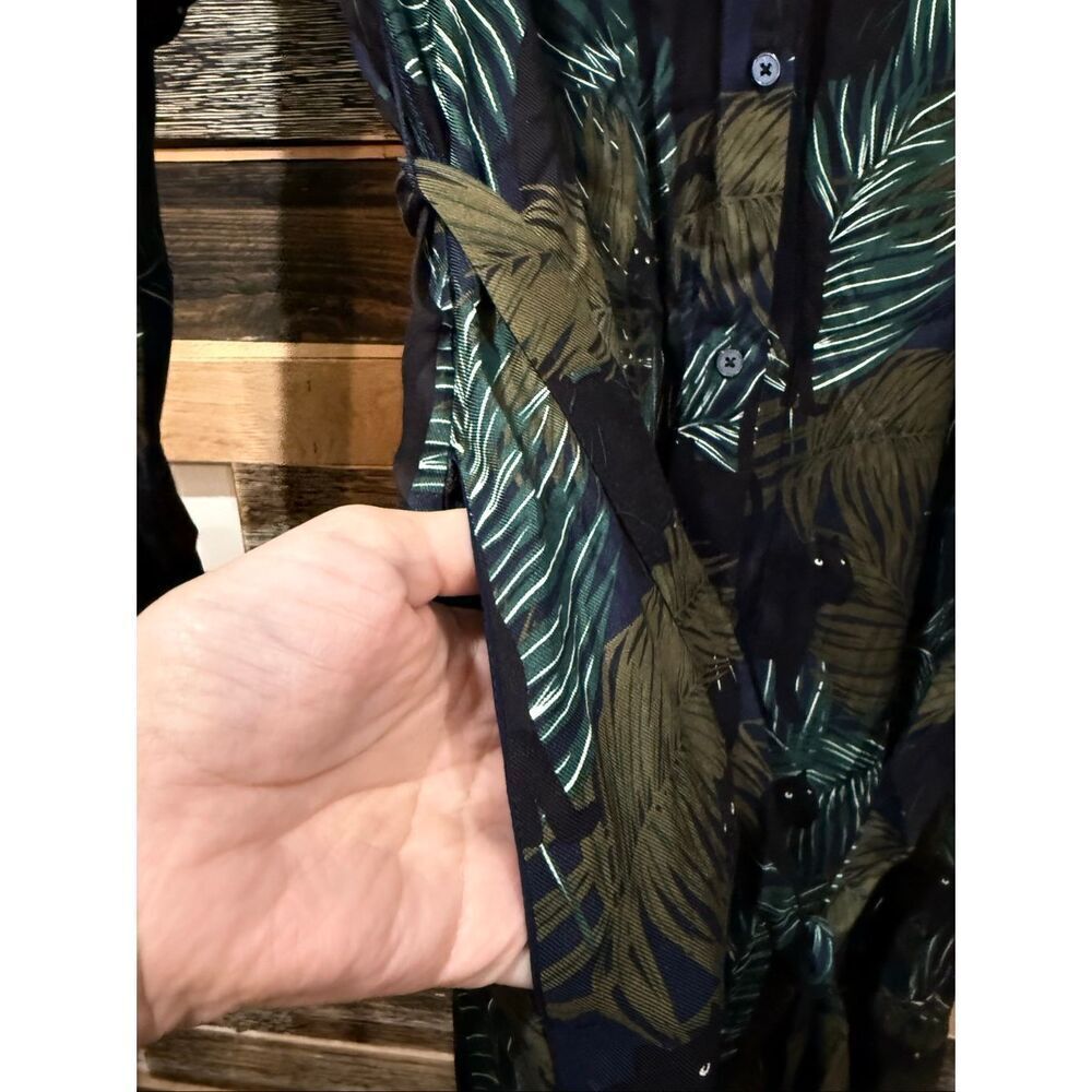 Boden long-sleeve midi shirt dress panthers tropical print size 6R - Picture 6 of 10